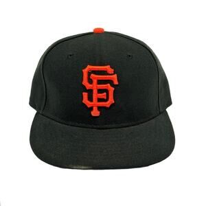 New Era San Francisco Giants Fitted Hat Size 7 1/8 59fifty On Field Black